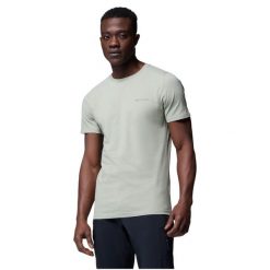 T-shirt sportowy z krótkim rękawem męski Rapid Ridge Back Graphic Tee II. Zielone t-shirty męskie Columbia, l, bez wzorów, z bawełny, bez kołnierzyka. Za 99.99 zł.
