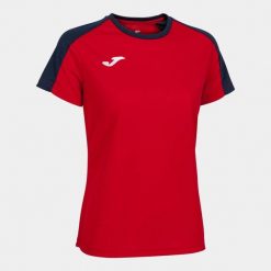 Koszulka do piłki nożnej damska Joma Eco Champioship z krótkim rękawem. Czerwone t-shirty damskie Joma, m, bez wzorów, bez kołnierzyka. Za 140.00 zł.