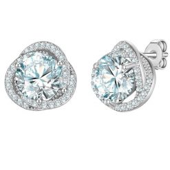 Yokoamii Kolczyki z posrebrzanego mosiadzu z cyrkonia 1 ct Damski. Białe kolczyki damskie Yokoamii, z cyrkonią, posrebrzane, na sztyftcie. Za 149.99 zł.