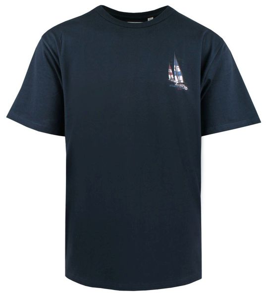 T-Shirt Męski (Relaxed Fit) - Brave Soul - Motyw Żeglarski - Granat. Niebieskie t-shirty męskie Brave Soul, na lato, l, bez wzorów, z bawełny, bez kołnierzyka. Za 69.00 zł.