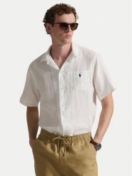 Polo Ralph Lauren Koszula 710966421504 Biały Classic Fit. Białe koszule męskie Polo Ralph Lauren, m, bez wzorów, ze lnu, bez kołnierzyka, bez ramiączek. Za 819.99 zł.