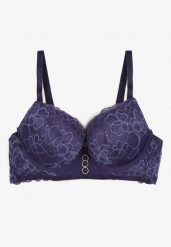 Niebieski Biustonosz Push Up Ozdobiony Koronką Neavia. Niebieskie biustonosze Born2be, bez wzorów, z koronki. Za 34.99 zł.
