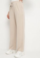 Beżowe Spodnie Dresowe z Wiskozą o Szerokim Kroju z Wysokim Stanem Setoria. Brązowe spodnie dresowe damskie Born2be, xl, bez wzorów, z dresówki. Za 24.99 zł.
