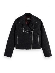 Scotch & Soda Kurtka przejściowa w kolorze czarnym rozmiar: S. Czarne kurtki damskie Scotch & Soda, s, bez wzorów, bez kaptura. Za 304.99 zł.