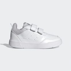 Buty Tensaur Sport 3.0 CF K. Białe buty sportowe na co dzień damskie Adidas, z gumy, bez zapięcia, na jogę i pilates. Za 169.00 zł.