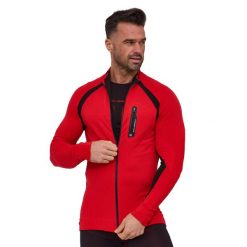 Bluza dresowa termoaktywna rozpinana męska Brubeck ACTIVE PRO. Czerwone bluzy bez kaptura męskie Brubeck, m, z dresówki. Za 254.15 zł.