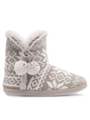 Home & Relax Kapcie 20SDR1147 Szary. Szare kapcie damskie Home & Relax, z materiału. Za 79.99 zł.