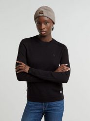 G-Star Sweter w kolorze czarnym rozmiar: XL. Czarne swetry klasyczne damskie G-Star, xl, z wełny, bez kołnierzyka. Za 219.60 zł.