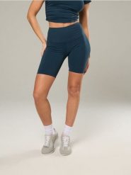 Dopasowane szorty z wysokim stanem - granatowy. Niebieskie spodenki sportowe damskie Sinsay, l. Za 25.99 zł.