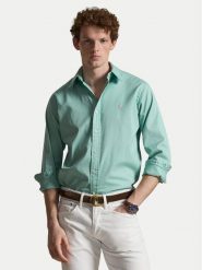 Polo Ralph Lauren Koszula 710B20512008 Zielony Custom Fit. Zielone koszule męskie Polo Ralph Lauren, m, bez wzorów, z bawełny, bez kołnierzyka, bez ramiączek. Za 729.99 zł.