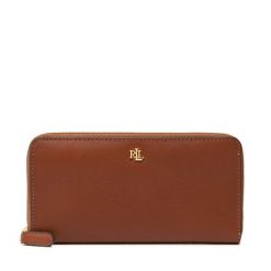 Portfel LAUREN RALPH LAUREN. Brązowe portfele damskie Lauren Ralph Lauren, bez wzorów. Za 669.99 zł.