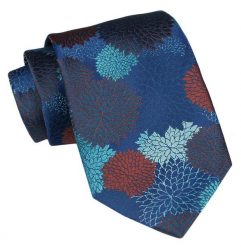 Klasyczny Krawat Męski - ALTIES - Kolorowy w Kwiaty. Krawaty i muchy męskie Alties, bez wzorów, z tkaniny, eleganckie. Za 49.00 zł.