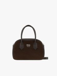Brązowa mała torebka bowling bag ze skóry welurowej. Brązowe torebki klasyczne damskie Brawo sp. z o.o., bez wzorów, ze skóry, małe, bez dodatków. W wyprzedaży za 206.99 zł.