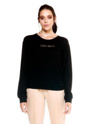 Damska bluza z okrągłym dekoltem Winter Chic Boxing Leone. Czarne bluzy z nadrukiem damskie LEONE 1947 APPAREL, l, z materiału. Za 147.31 zł.