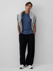 4F T-shirt slim gładki męski - denim L. T-shirty męskie 4f, l, bez wzorów, z denimu, bez kołnierzyka. Za 69.99 zł.