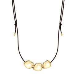 Yokoamii Naszyjnik z brazowej skóry Naszyjniki 1 ct Damski. Brązowe naszyjniki damskie Yokoamii, pozłacane. Za 159.99 zł.