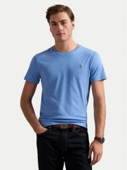 Polo Ralph Lauren T-Shirt 710740727086 Niebieski Slim Fit. Niebieskie koszulki polo męskie Polo Ralph Lauren, m, bez wzorów, z bawełny, bez ramiączek. Za 329.99 zł.