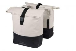 Basil Cove podwójna torba rowerowa 28–32 L krem/czarny. Białe torebki klasyczne damskie BASIL, bez wzorów, ze skóry, bez dodatków. Za 339.99 zł.