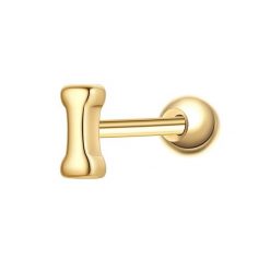 Glanzstücke München Piercing Litera I ze srebra próby 925 w kolorze zlotym Kolczyki 1 ct Damski. Żółte kolczyki damskie Glanzstücke München, pozłacane. Za 110.49 zł.