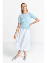 Rich & Royal Sweter w kolorze błękitnym rozmiar: XS. Niebieskie swetry klasyczne damskie Rich & Royal, xs, ze splotem, bez kołnierzyka. Za 157.73 zł.