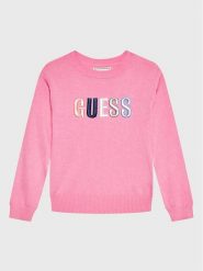 Guess Sweter K3GR00 Z36I0 Różowy Regular Fit. Czerwone swetry dziewczęce Guess, z aplikacjami, z syntetyku, bez kołnierzyka. Za 129.99 zł.