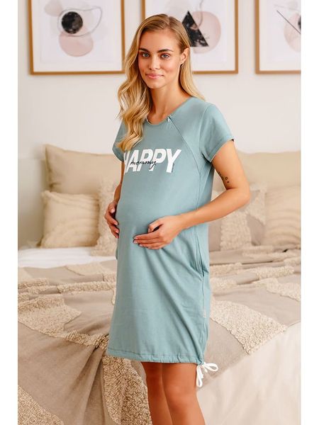 Doctor Nap Ciążowa koszula nocna w kolorze turkusowym rozmiar: XL. Niebieskie koszule nocne damskie Doctor Nap, bez wzorów, z bawełny, moda ciążowa. Za 130.81 zł.
