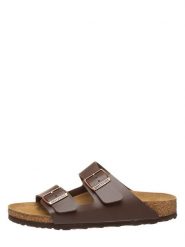 Birkenstock Klapki "Arizona" w kolorze brązowym rozmiar: 37. Brązowe klapki damskie Birkenstock, bez wzorów, bez obcasa. Za 261.05 zł.