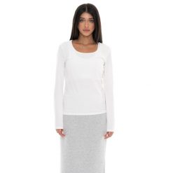 Koszulka Langärmliges Damen z Leone 1947 Nigdy bez plakietki. Białe t-shirty damskie LEONE 1947 APPAREL, bez wzorów, z bawełny, bez kołnierzyka. W wyprzedaży za 88.41 zł.