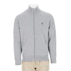 Second life - Męski sweter szary z pełnym zamkiem - Jak nowy. Szare swetry męskie Ralph Lauren, m, bez wzorów, bez kołnierzyka. Za 212.96 zł.