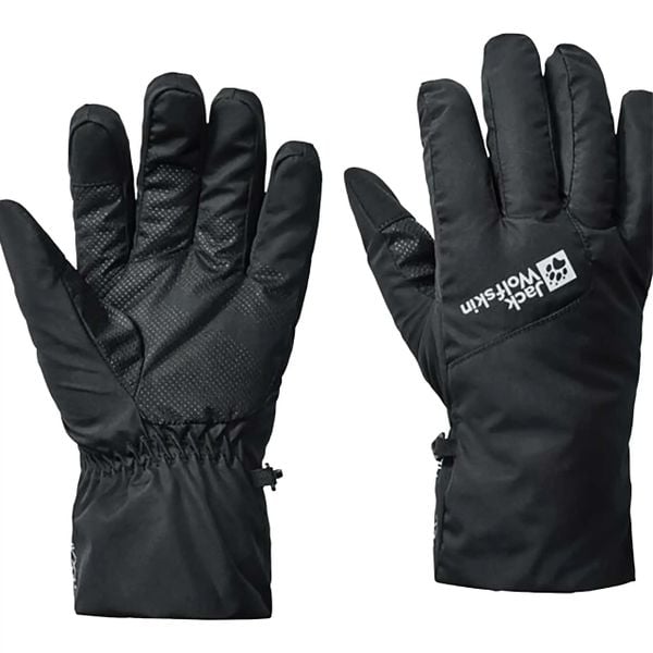 Rękawiczki zimowe Jack Wolfskin WINTER BASIC GLOVE. Czarne rękawiczki damskie Jack Wolfskin, na zimę, bez wzorów, z materiału. Za 149.00 zł.