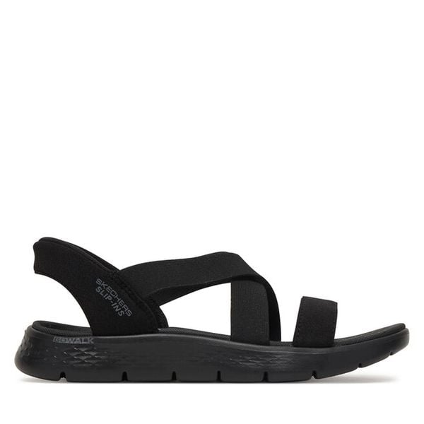 Sandały Skechers. Czarne sandały damskie Skechers, bez wzorów, bez obcasa, na płaskiej podeszwie. Za 319.99 zł.