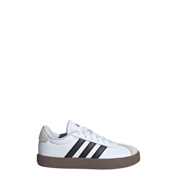 Buty VL Court 3.0. Białe buty sportowe na co dzień damskie Adidas, z zamszu, bez zapięcia. Za 219.00 zł.