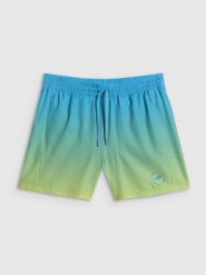 4F Spodenki plażowe boardshorty męskie - niebieskie M. Niebieskie szorty męskie 4f, bez wzorów, z materiału. Za 99.99 zł.