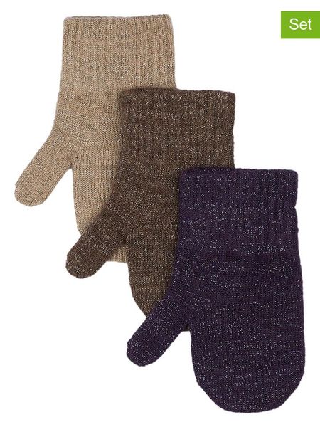 Mikk-line Rękawiczki (3 pary) w kolorze beżowym, brązowym i granatowym rozmiar: 50-92. Brązowe rękawiczki dziecięce Mikk-line, z wełny, bez ramiączek. Za 60.99 zł.