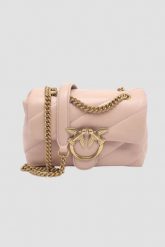 PINKO Różowa kopertówka damska Love Puff Mini CL. Czerwone torebki wieczorowe Pinko, bez wzorów, eleganckie, bez kołnierzyka, bez ramiączek. W wyprzedaży za 1,109.99 zł.