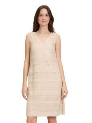 Vera Mont Sukienka w kolorze beżowym rozmiar: 38. Brązowe sukienki damskie Vera Mont, na co dzień, bez wzorów, bez kołnierzyka, bez ramiączek, midi, proste. Za 173.99 zł.