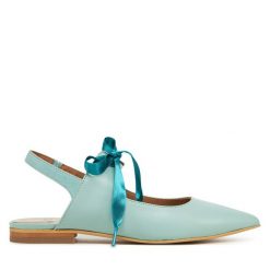 Sandały Fly London. Niebieskie sandały damskie Fly London, bez wzorów, bez obcasa, na płaskiej podeszwie. Za 489.99 zł.