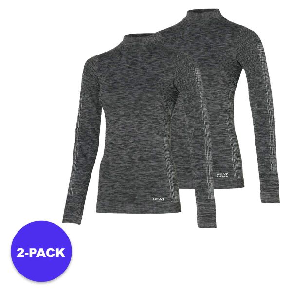 Damska koszulka termiczna 2 szt. Czarne bielizna termoaktywna damska HEAT KEEPER, l, bez wzorów, z bawełny. W wyprzedaży za 205.45 zł.