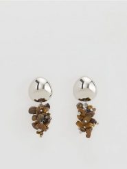 Kolczyki z naturalnymi kamieniami - ciemnobrązowy. Brązowe kolczyki damskie Reserved. Za 79.99 zł.