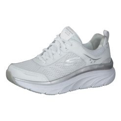 Buty sportowe Sneakersy damskie, Skechers D'Lux Walker. Białe buty sportowe na co dzień damskie Skechers, bez wzorów, trekkingowe. Za 369.99 zł.