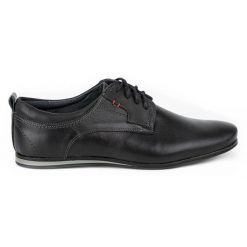 Olivier Eleganckie buty męskie do jeansów 731 czarne. Czarne buty wizytowe męskie na zimę, z jeansu, bez zapięcia. Za 392.97 zł.