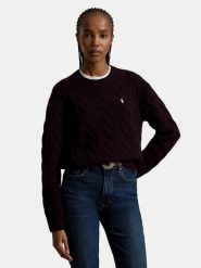 Polo Ralph Lauren Sweter 211A91216013 Fioletowy Straight Fit. Fioletowe swetry klasyczne damskie Polo Ralph Lauren, l, z wełny, bez kołnierzyka. Za 1,199.00 zł.