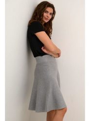 CULTURE Spódnica w kolorze szarym rozmiar: XL. Szare spódniczki damskie Culture, s, bez wzorów, z wiskozy, klasyczne, midi, rozkloszowane. Za 83.81 zł.