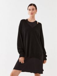 TWINSET Sukienka codzienna Abito 232TP3211 Czarny Regular Fit. Czarne sukienki damskie Twinset, na co dzień, m, bez wzorów, z wiskozy, bez kołnierzyka, bez ramiączek, proste. Za 1,729.00 zł.