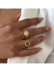 Les Petites Précieuses Pozłacany pierścionek z cyrkoniami rozmiar: 58. Żółte pierścionki damskie Les Petites Précieuses, z cyrkonią, pozłacane. Za 234.94 zł.