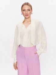 BOSS Bluzka 50483312 Écru Relaxed Fit. Bluzki damskie Boss, bez wzorów, z jedwabiu, bez ramiączek. Za 639.99 zł.
