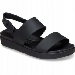 Sandały dla Kobiet Crocs Brooklyn Backstrap Low. Czarne sandały damskie Crocs, bez wzorów, z materiału, bez obcasa, na obcasie. Za 239.99 zł.