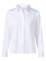 Heine Koszula w kolorze białym rozmiar: 46. Białe koszule damskie Heine, bez wzorów, bez kołnierzyka, bez ramiączek. Za 60.99 zł.