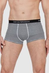 EMPORIO ARMANI Czarne bokserki w pepitkę 3 pack. Czarne bokserki męskie Emporio Armani, bez wzorów, z bawełny. W wyprzedaży za 180.99 zł.