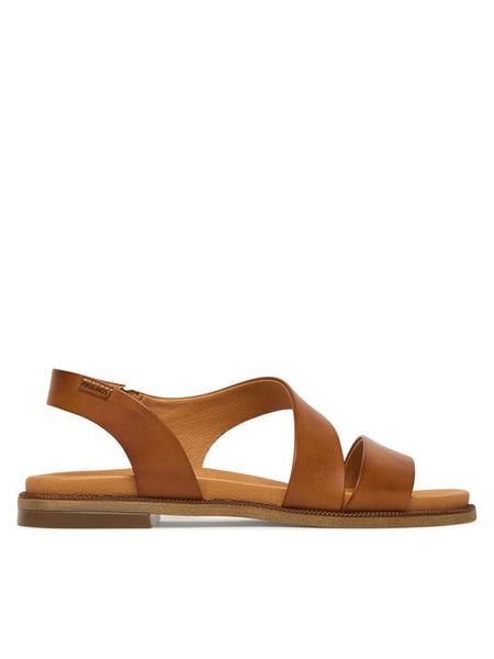 Pikolinos Sandały Navia W3E-0652 Brązowy. Brązowe sandały damskie Pikolinos, bez wzorów, ze skóry, bez obcasa, na płaskiej podeszwie. Za 489.99 zł.